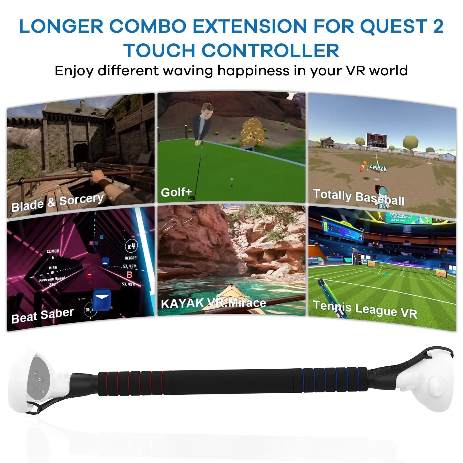 Extended Controller Grips for Quest 2