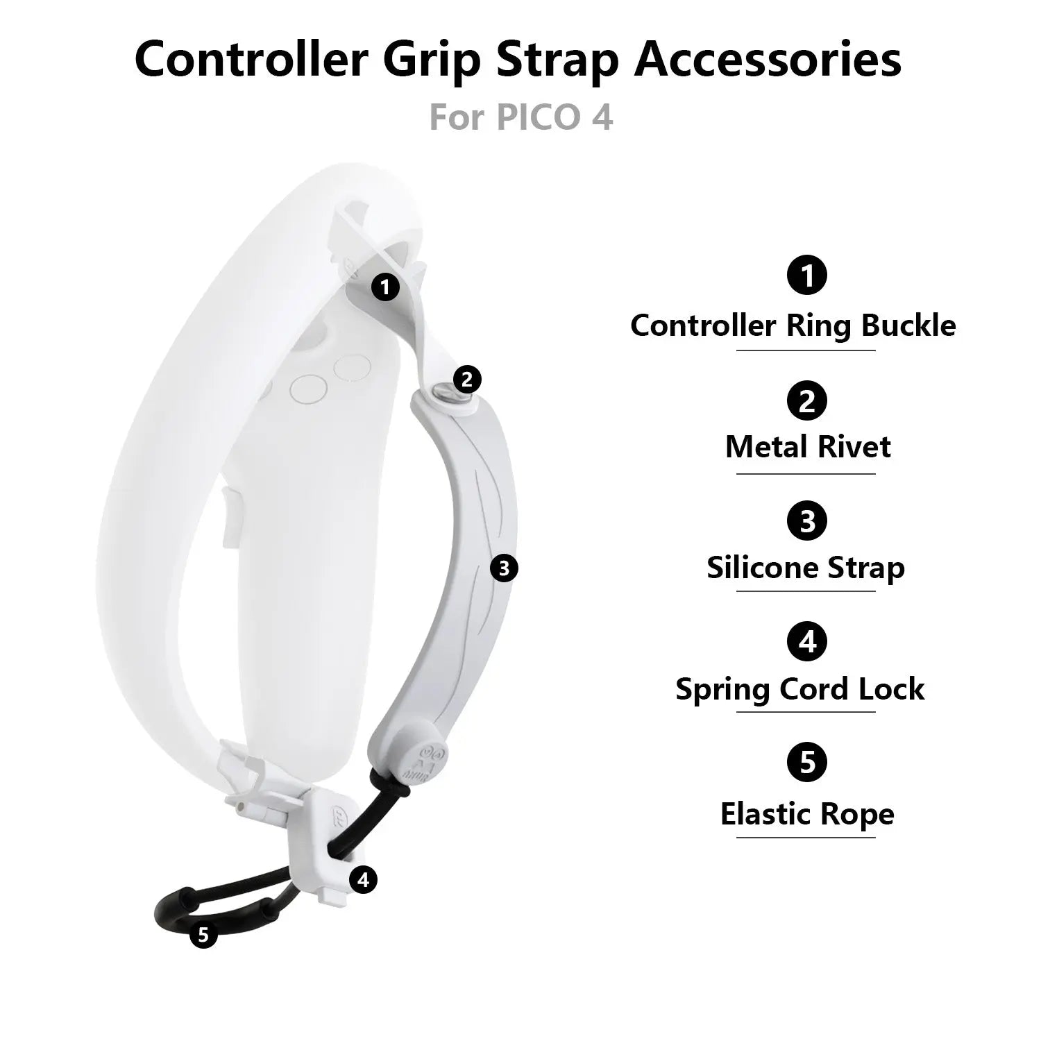 AMVR Controllers Adjustable Knuckle Strap for PICO 4 (Gray) - AMVRSHOP