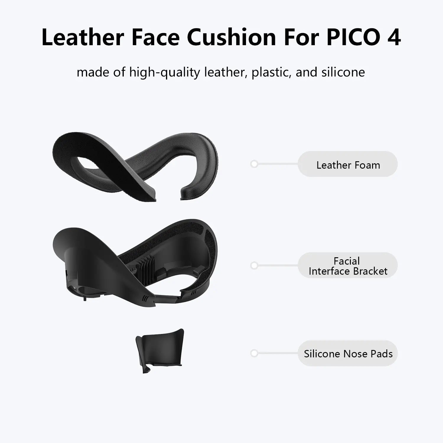 AMVR PU Leather Face Cover for PICO 4（3-in-1） AMVRSHOP