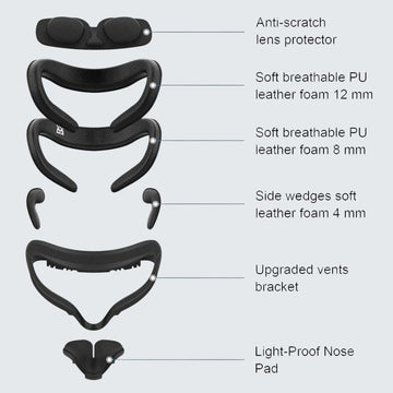 AMVR Face Cover Per Meta Quest 3 - Cuscino Regolabile Con Pelli PU E Ice Silk - Foto 13