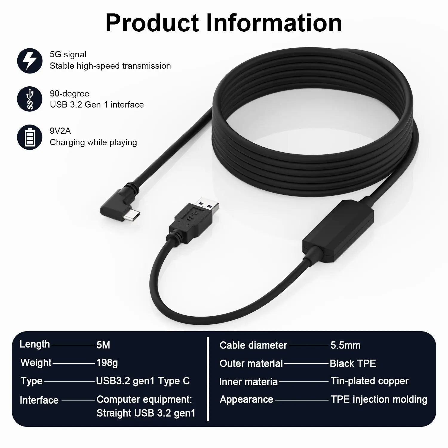 AMVR Upgraded Link Cable 16FT with Separate Charging Port AMVRSHOP
