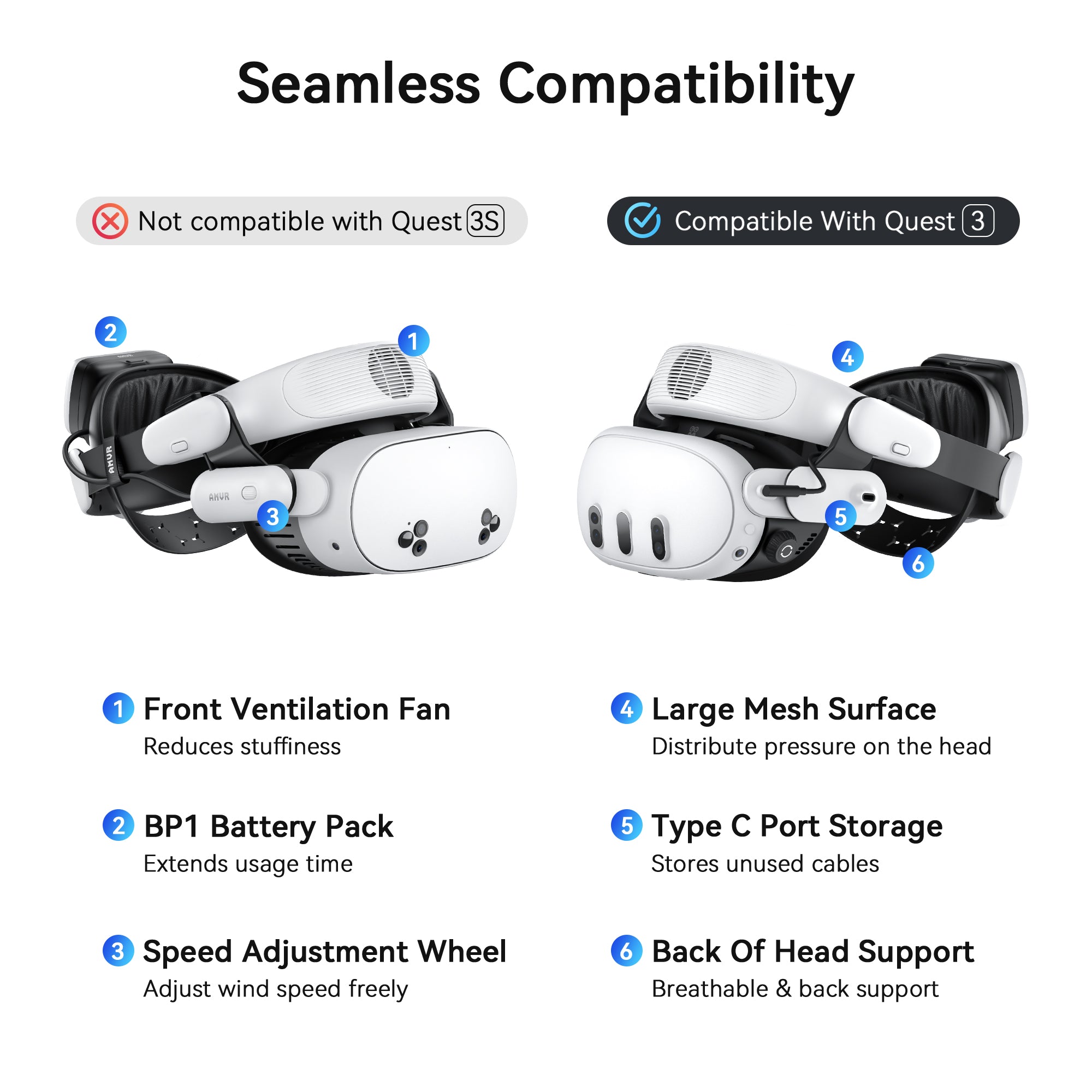 Premium VR Accessories for Meta Quest 3/3S/2& PICO - AMVR