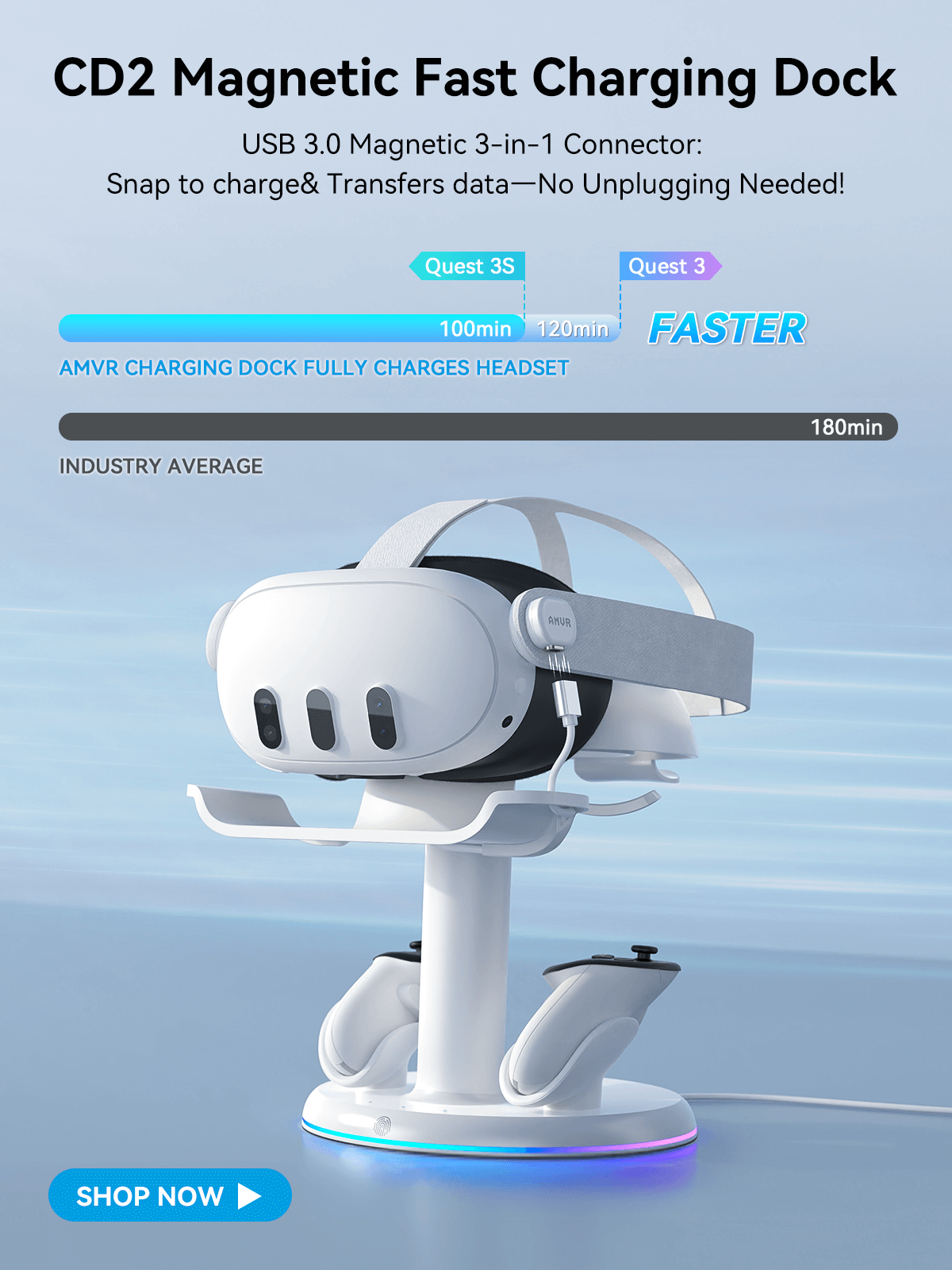 Magnetic Fast Charging Dock for Quest 3 & 3S