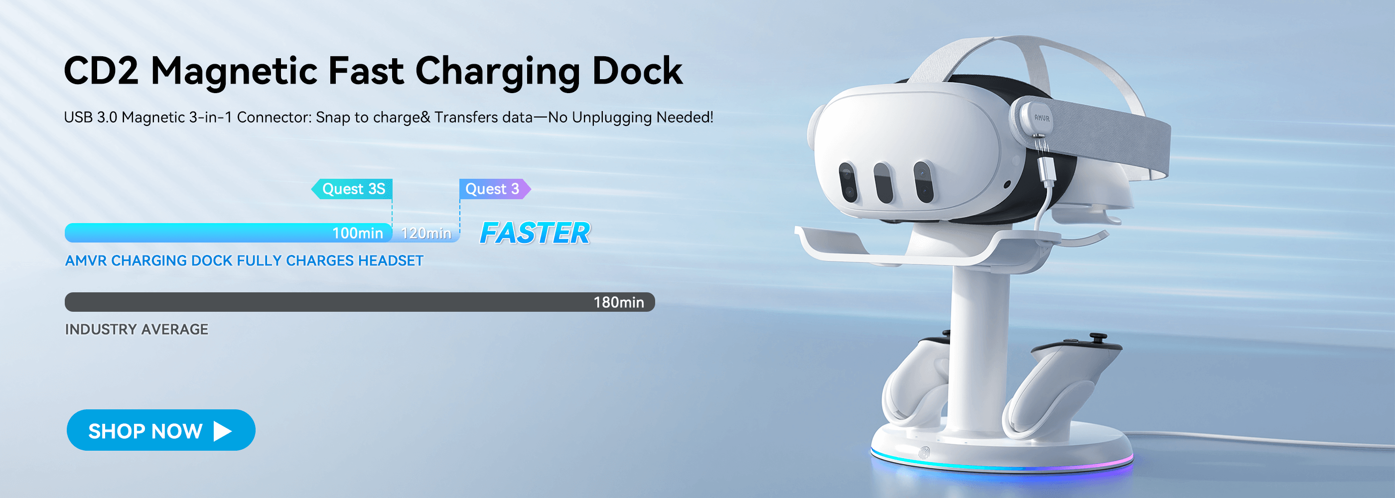 Magnetic Fast Charging Dock for Quest 3 & 3S