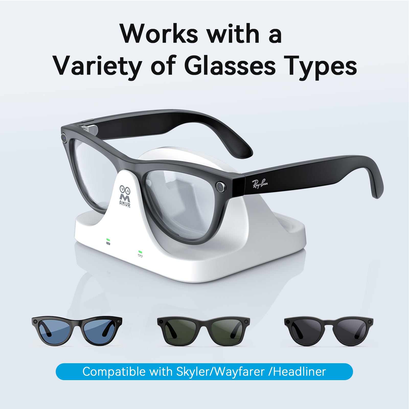 Charging Dock for Ray-Ban Meta Charging Case and Ray-Ban Meta Glasses