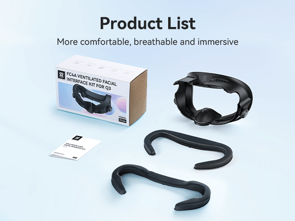 Meta Quest 3 Facial Interface with Knob Adjustment – Enhanced Ventilation, Dual Comfort Face Pads, and Glasses-Friendly Design