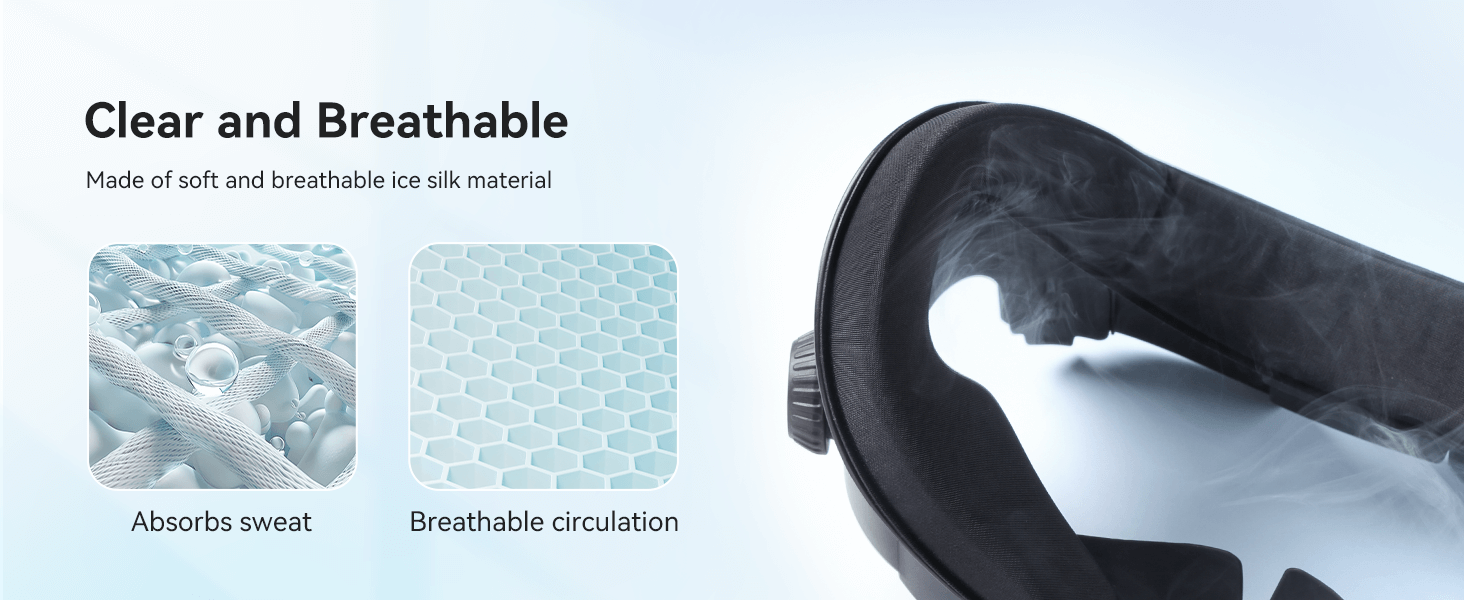 Meta Quest 3 Facial Interface with Knob Adjustment – Enhanced Ventilation, Dual Comfort Face Pads, and Glasses-Friendly Design