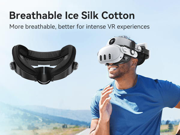 Meta Quest 3 Facial Interface with Knob Adjustment – Enhanced Ventilation, Dual Comfort Face Pads, and Glasses-Friendly Design