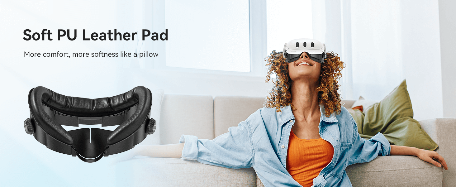 Meta Quest 3 Facial Interface with Knob Adjustment – Enhanced Ventilation, Dual Comfort Face Pads, and Glasses-Friendly Design