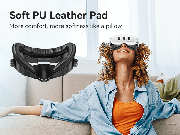 Meta Quest 3 Facial Interface with Knob Adjustment – Enhanced Ventilation, Dual Comfort Face Pads, and Glasses-Friendly Design