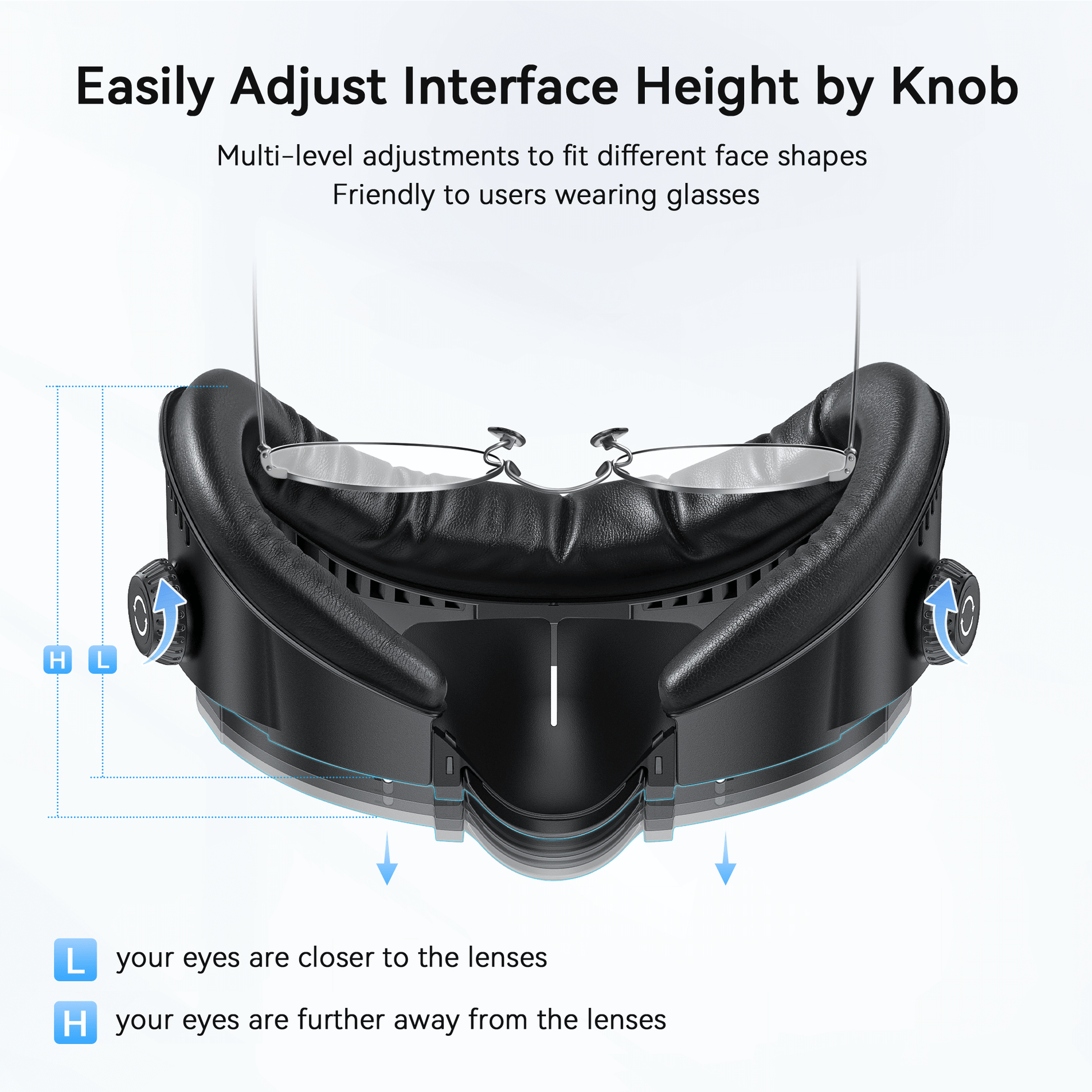 Meta Quest 3 Facial Interface with Knob Adjustment – Enhanced Ventilation, Dual Comfort Face Pads, and Glasses-Friendly Design