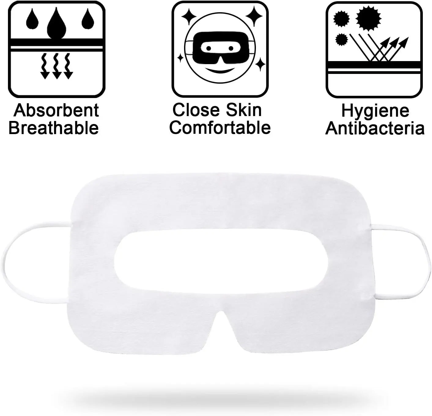 AMVR 100 pcs Disposable VR Face Cover Breathable Nonwoven Cover Pad for Quest 2 /Quest/Pico 4/HTC Vive or Pro, PS VR, Gear VR,or Rift s,and other VR Headsets AMVRSHOP