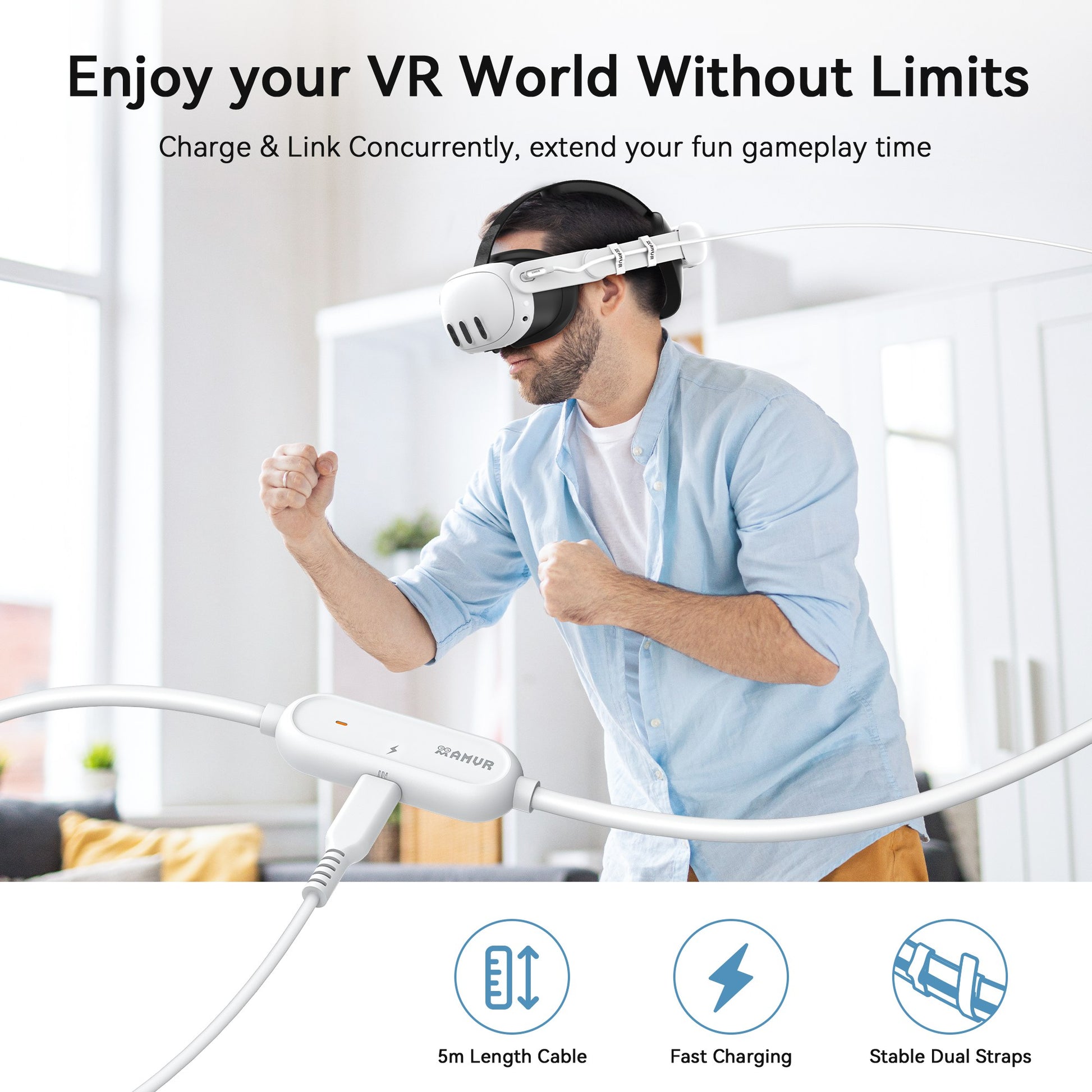 Link Cable for Quest 3 | Meta Quest Charging Cable - AMVR