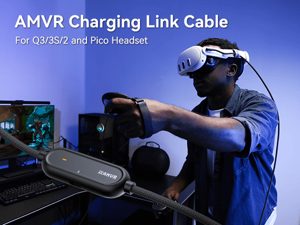 Braided Link Cable with Charging Support & Adapter – AMVR